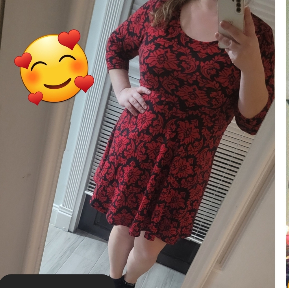 Black and red dress stretch 1x EUC